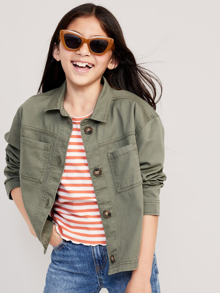 Oversized Utility Shacket for Girls | Old Navy (US)