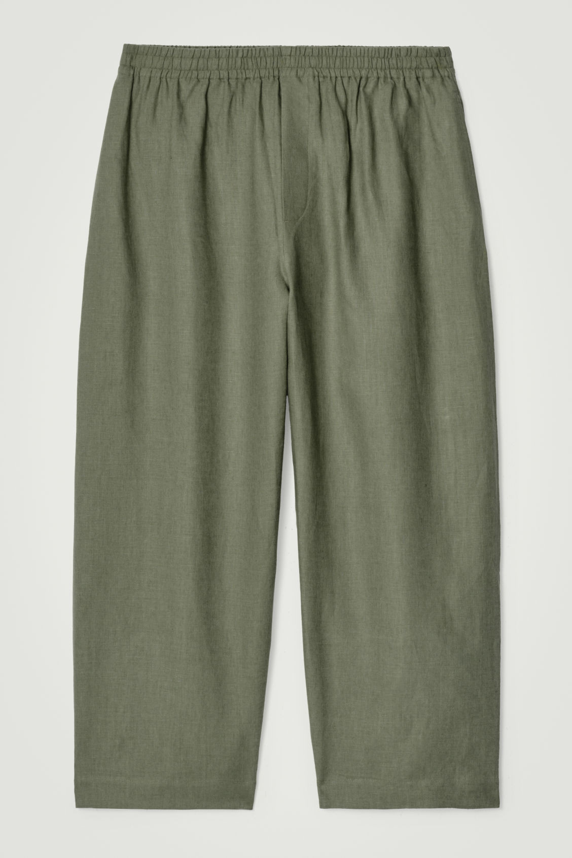 ELASTICATED LINEN WIDE-LEG TROUSERS | COS (US)