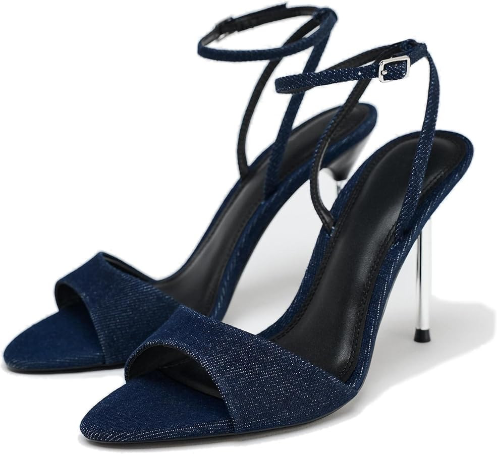 Stiletto Heels for Women Pointed Open Toe High Heels Sandals Ankle Buckle Strap Sexy Heeled Sanda... | Amazon (US)