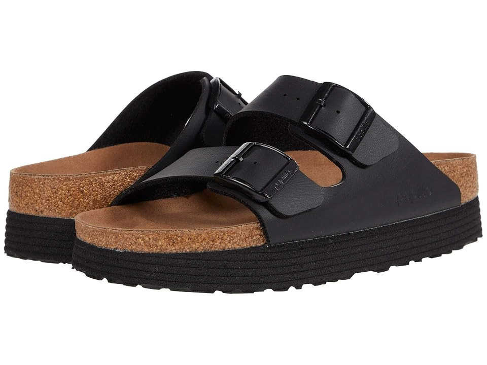 Birkenstock Arizona Platform Vegan by Papillio (Black Birko-Flor) Women's Shoes | Zappos