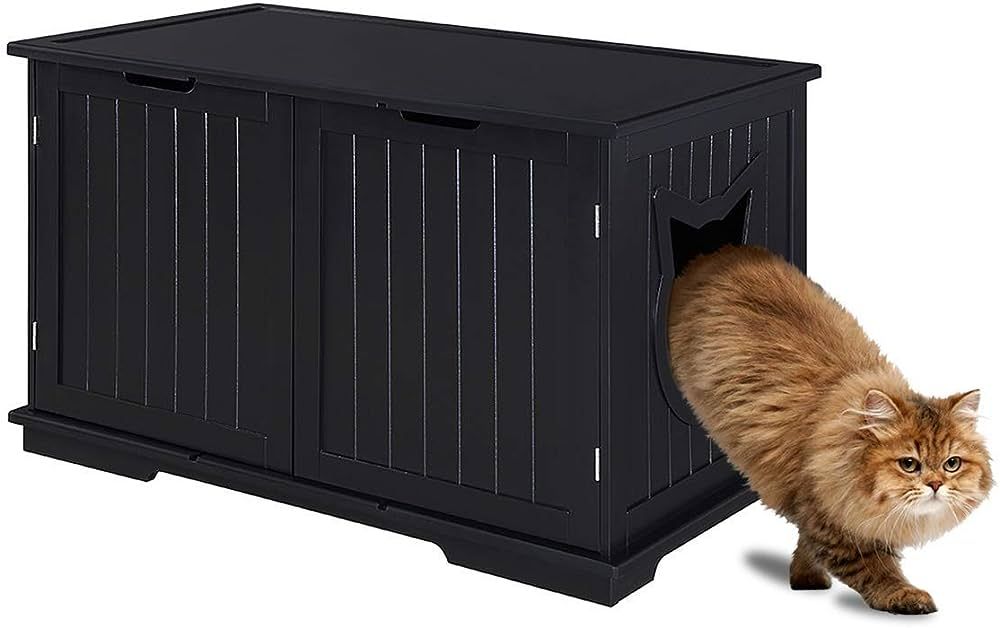 Sweet Barks X-Large Designer Cat Washroom Storage Bench Cat Litter Box Enclosure Furniture Box Ho... | Amazon (US)