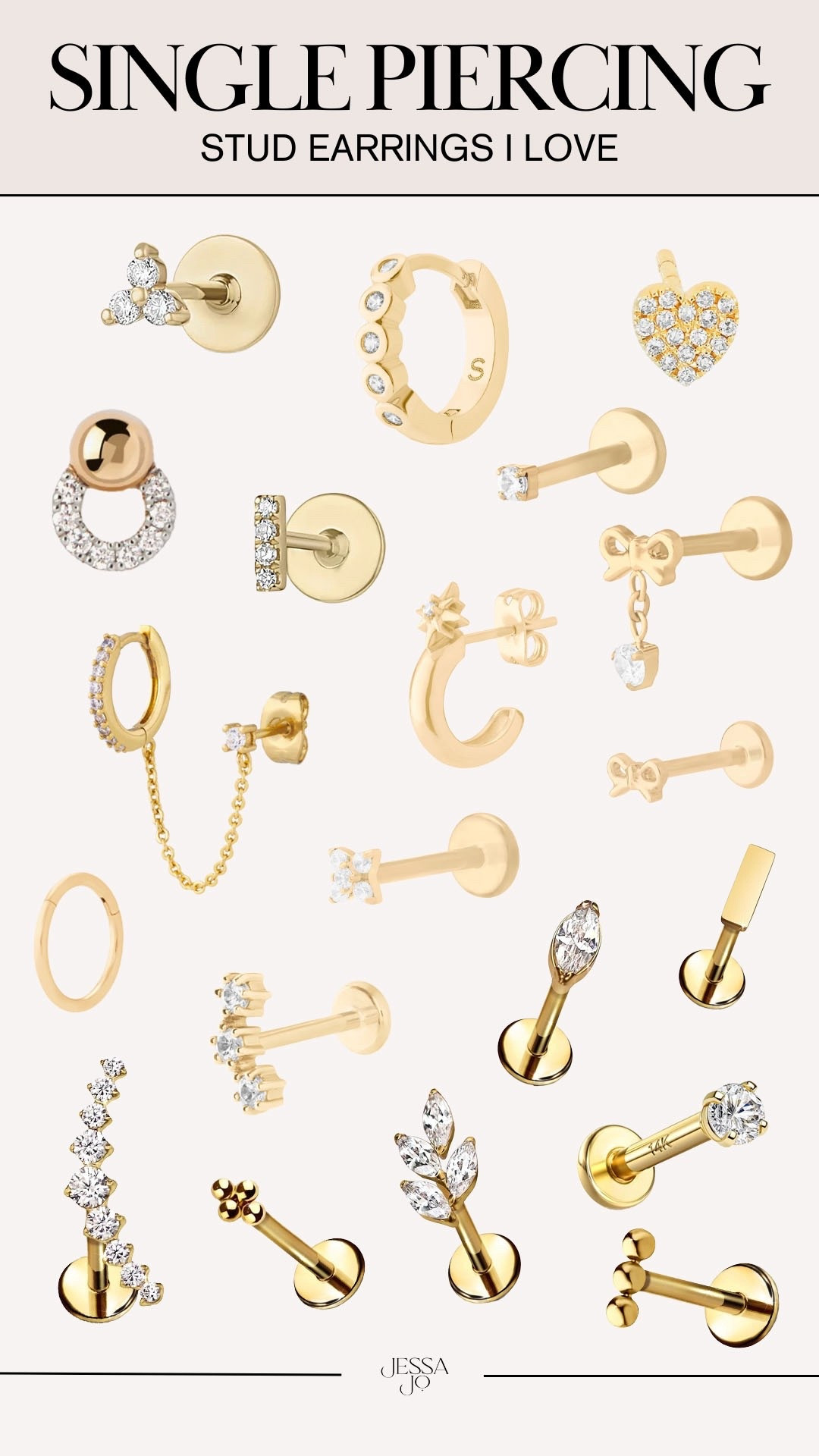 Cute single piercing stud earring. Single piercing earrings. Gold single piercing earring. Amazon single piercing earring  

#LTKSeasonal #LTKootd #LTKSaleAlert