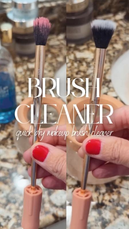 Makeup brush cleaner & spin dry
This formula is quick drying so you can use your brushes almost immediately after cleaning. For double ended brushes dip brush into the solution and wipe on an old towel or paper towels to clean


#LTKbeauty #LTKfindsunder50