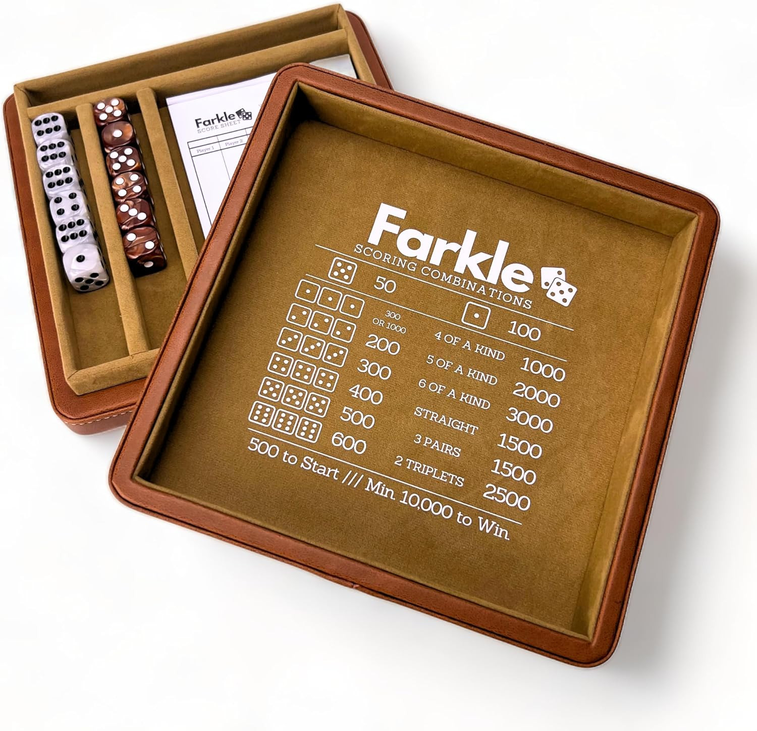 Luck Lab Farkle Dice Tray and Storage Case - Includes Embedded Scoring Combinations, 2 Sets of 6 ... | Amazon (US)