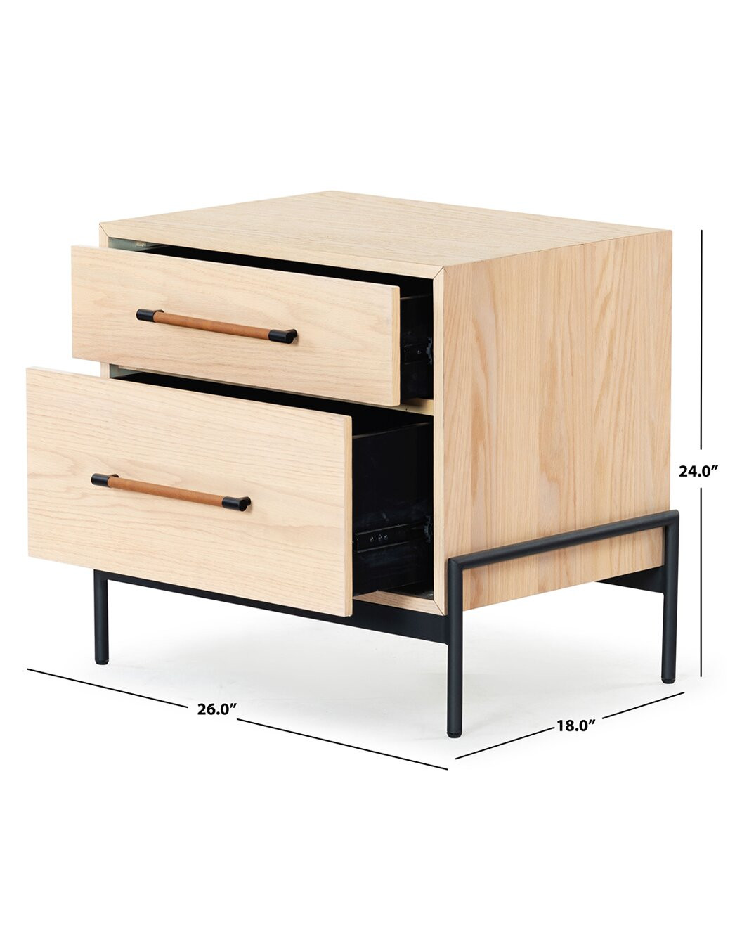 Chandri Vegan Leather Wrapped Handle Nightstand | Gilt & Gilt City