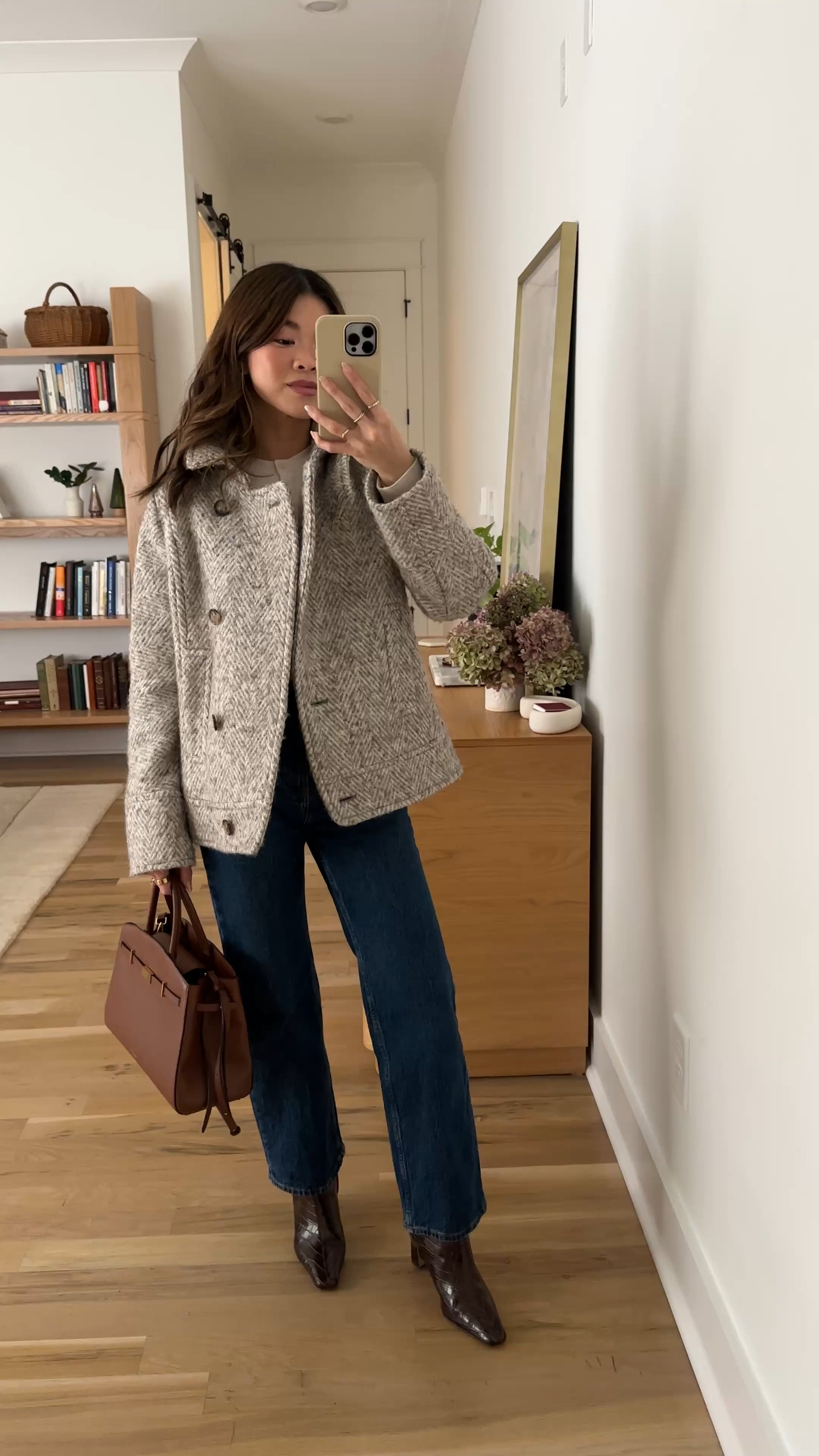 Sizing info: jeans size 23 short in dark wash, sweater size small, jacket size 2! 
petite fashion, get dressed with me, outfit inspiration, ootd, nashville outfit, Nashville influencer, petite style, vacation style, casual outfits, mom style, petite pants, winter dress, winter outfit, winter pants, winter outfit inpso, winter outfit idea, winter top, winter style, winter sweater, cozy sweater, cold weather sweater, cold weather outfit, winter bag, winter purse, denim, jeans, jacket, winter jacket, winter coat, trench coat, warm coat, 

 

#LTKootd #LTKmomlife #LTKPetite