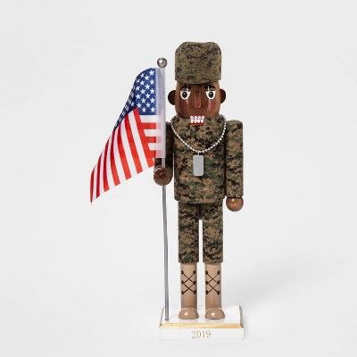 13.2" x 3.5" American Soldier Nutcracker with Flag - Wondershop™ | Target