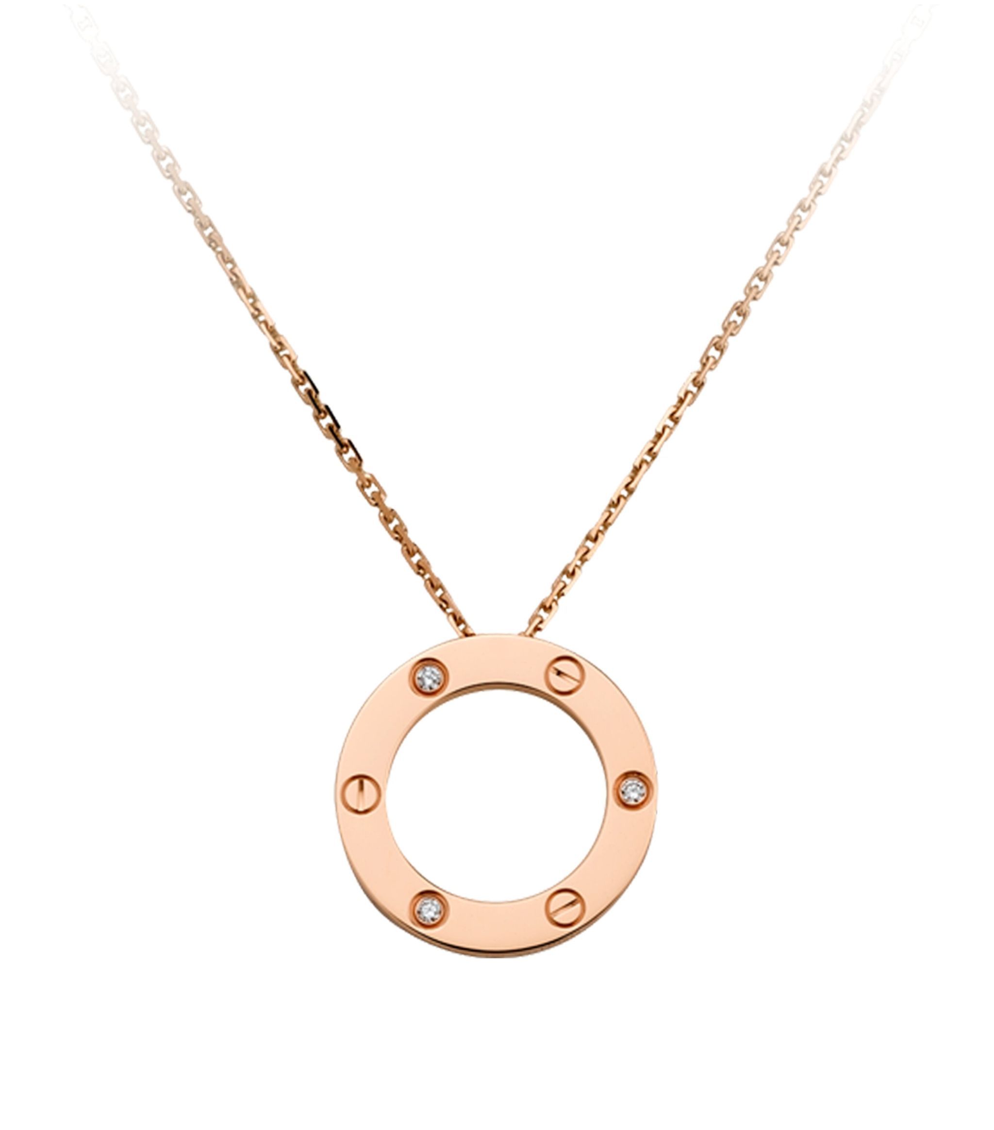Rose Gold and Diamond Love Necklace | Harrods