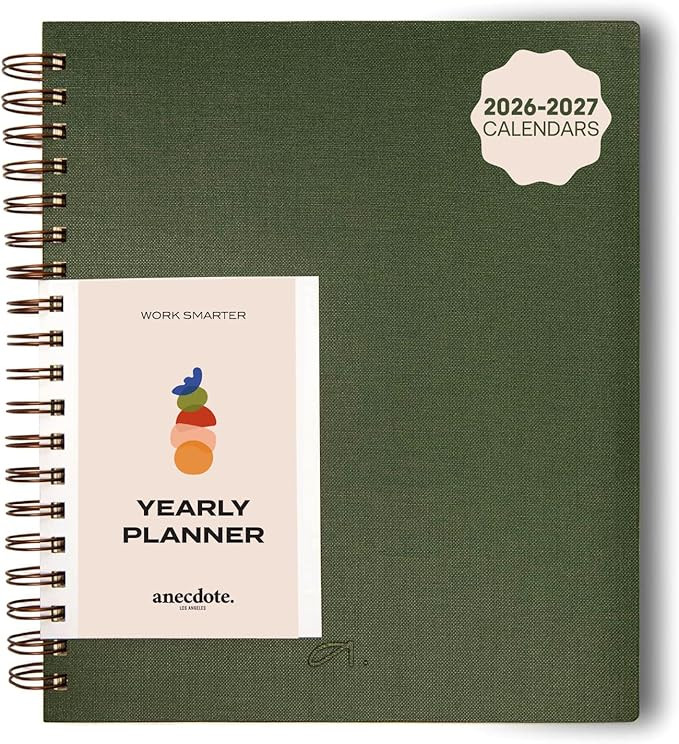 Anecdote Spiral Planner w/2026-2027 Calendar (8.5" x 10") | Start Anytime - 52 Weeks, Undated Pla... | Amazon (US)