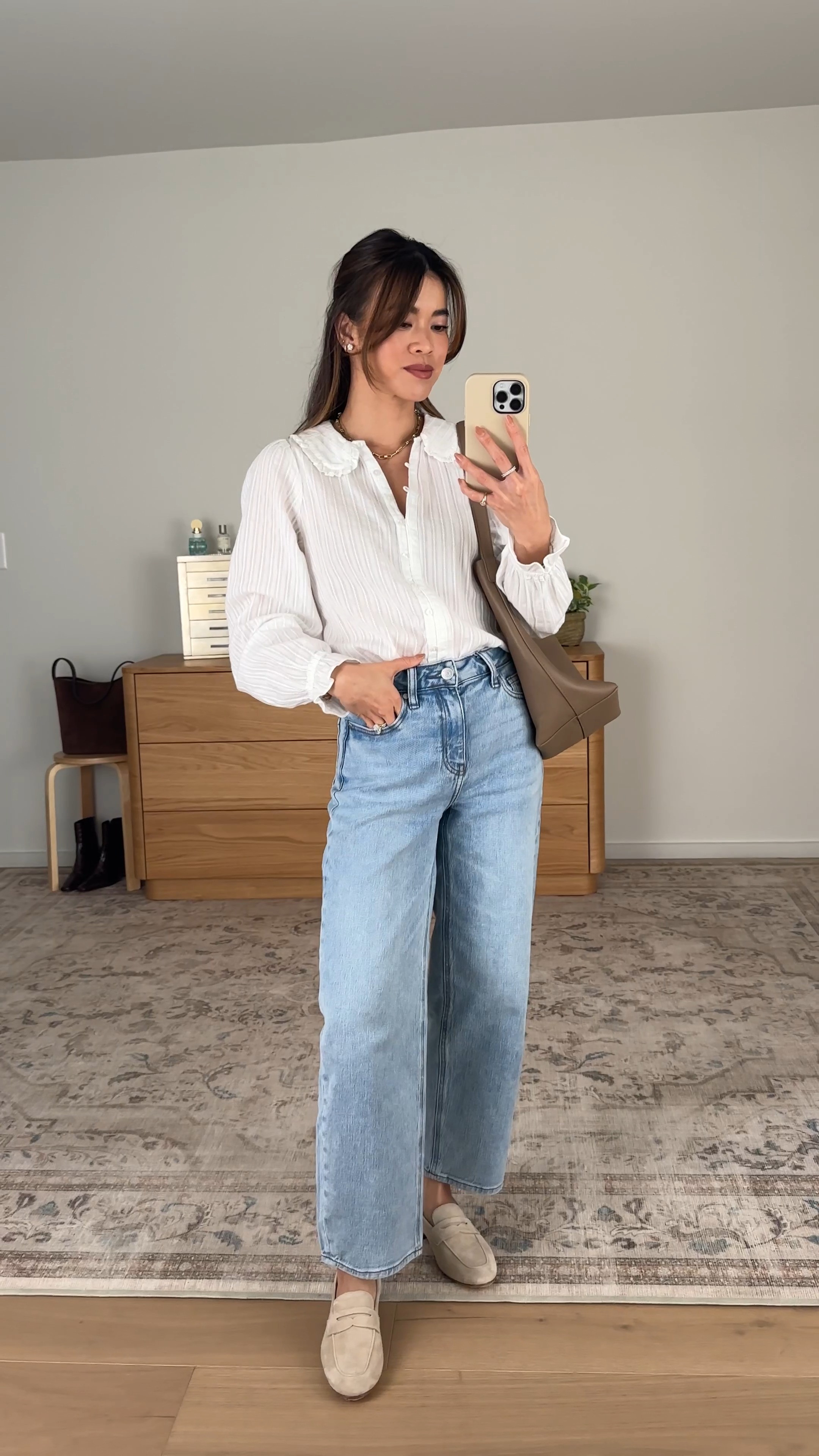 I love these barrel jeans from @Quince! 

Sizing info: 
-Quince Embroidered Cotton Ruffle Collar Long Sleeve Blouse (Size XS in White) 
-Quince Bella Stretch Barrel Jeans (Size 24 short in Cool Blue)

petite fashion, get dressed with me, outfit inspiration, ootd, nashville outfit, Nashville influencer, petite style, vacation style, casual outfits, mom style, petite pants, fall outfits, fall outfit info, fall pants, fall outfit idea, fall top, fall sweater, fall shoes, quince, summer top, petite jeans, barrel jeans, quince, quince jeans, quince haul, summer blouse, fall blouse, fall loafers

#LTKootd #LTKSeasonal #LTKPetite