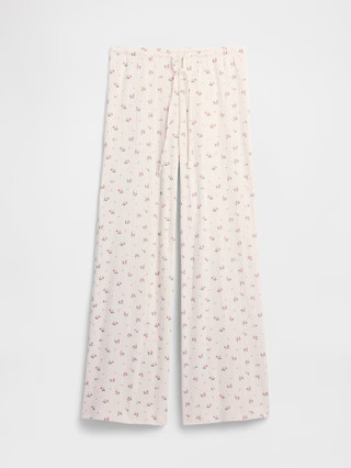 Relaxed Pointelle Wide-Leg PJ Pants | Gap Factory