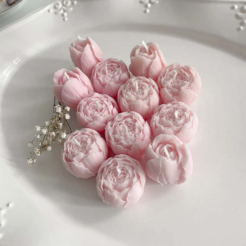 Blooming Peonies Tealight Candle Set | Etsy | Etsy (US)