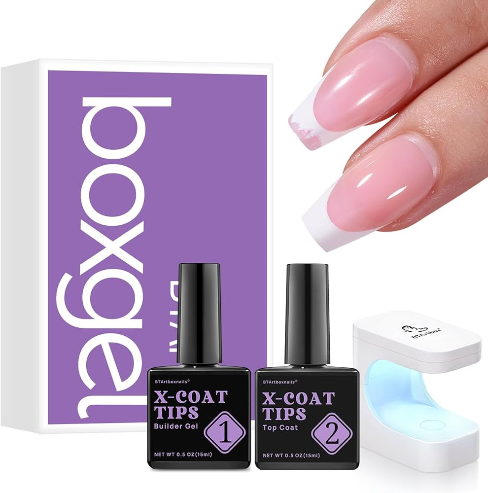btartboxnails Nail Tips Builder Gel - Long Lasting 15ml Builder Gel with Portable Nail Lamp for F... | Amazon (US)
