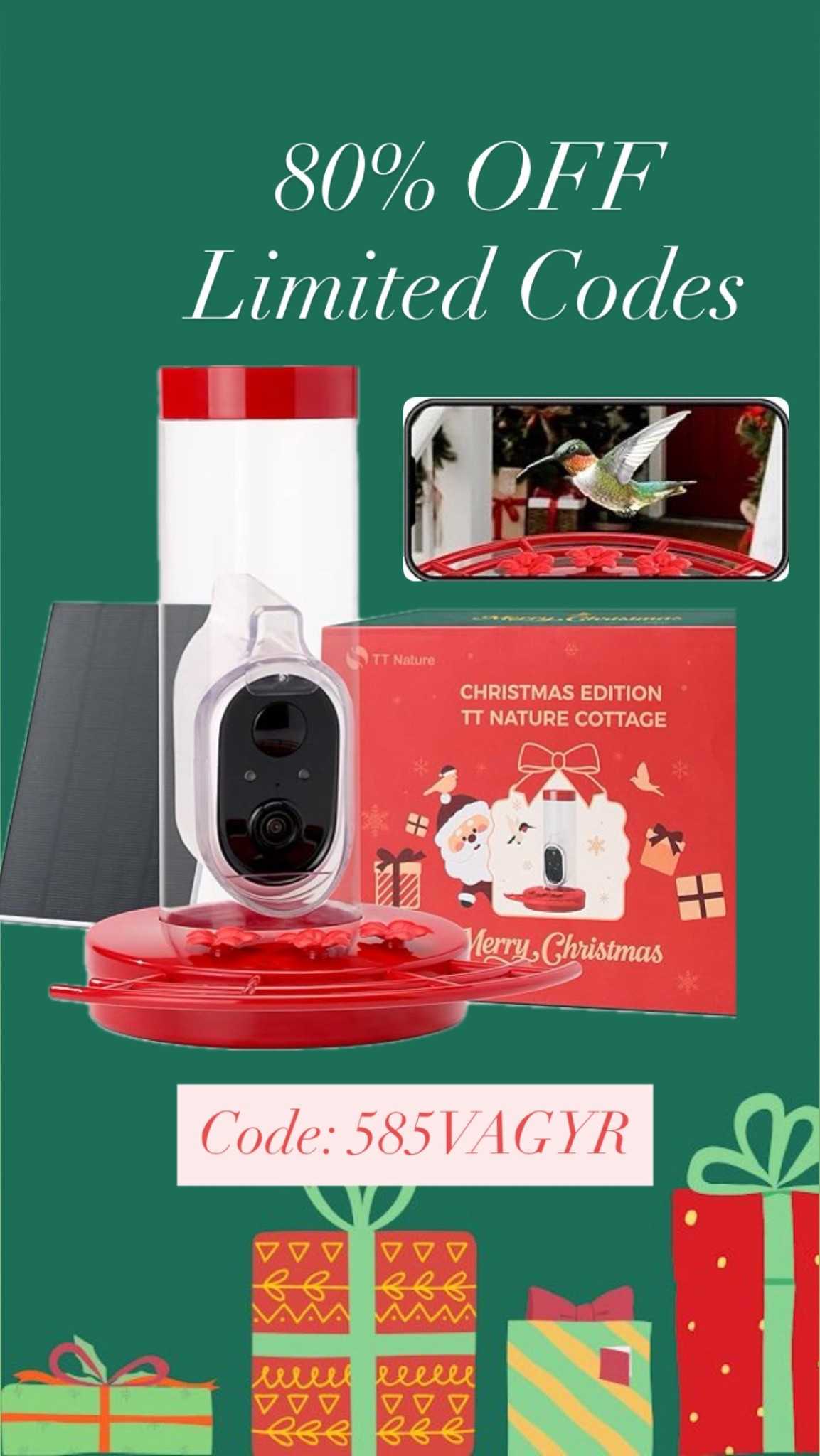 Run run Rudolph! I bought this so fast for ME! Nature Hummingbird Feeder with Camera Solar Powered, AI Identify Cloud Storage Instant Notification

585VAGYR drops 80 P off!! 🔗💬👇

Hurry before the code expires  as there is a limited amount of codes the seller gives out!

#LTKHome #LTKSaleAlert #LTKGiftGuide