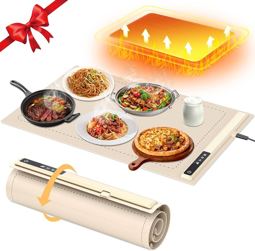 Upgrade Warming Mat for Food with Adjustable Temperature-Portable Electric Warming Tray,Roll Up S... | Amazon (US)