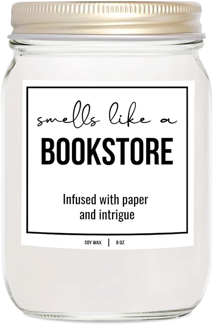 YouNique Designs Bookstore Candle - Soy Candles for Home Scented Book Lovers Gifts, Funny Book Ca... | Amazon (US)