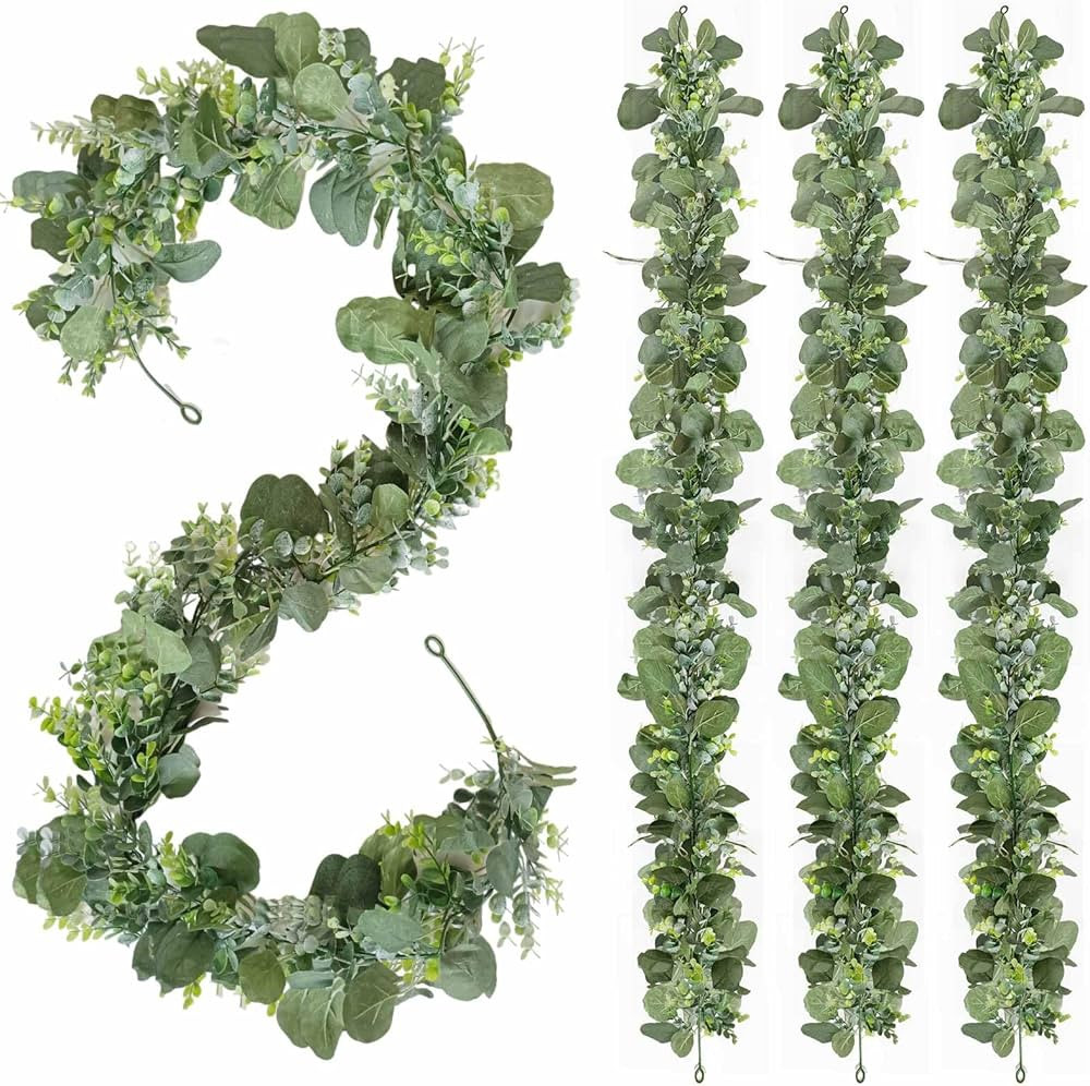 YAKESD Eucalyptus Garlands, 4 Packs 5.8FT Long Faux Eucalyptus Leaves Garland Plant, Artificial... | Amazon (CA)