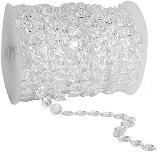 99 ft DIY Garland Diamond Acrylic Crystal Beads Strand Wedding Christmas Home Decorations Chandel... | Amazon (US)