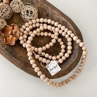 Wood Bead Garland, Christmas Decor, Mantel Holiday 6 Ft, Farmhouse Wall Coffee Table Beads | Etsy (US)