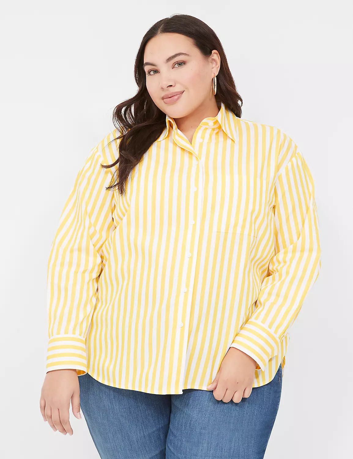 Classic Long Sleeve Button Down Boy | LaneBryant | Lane Bryant (US)
