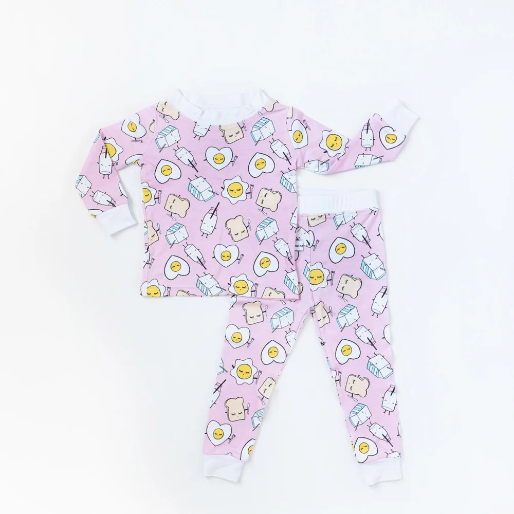 Pink Breakfast Buddies Two-Piece Pajama Set | Little Sleepies