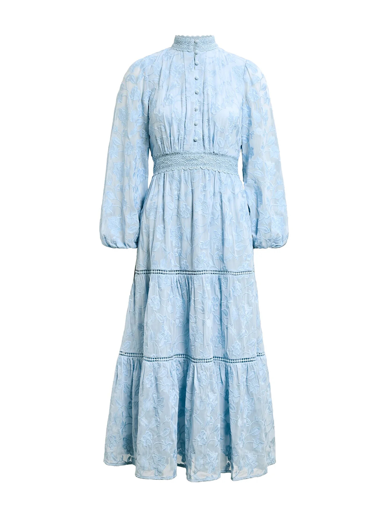 Nala Embroidered Midi Dress Blue | Fenwick UK