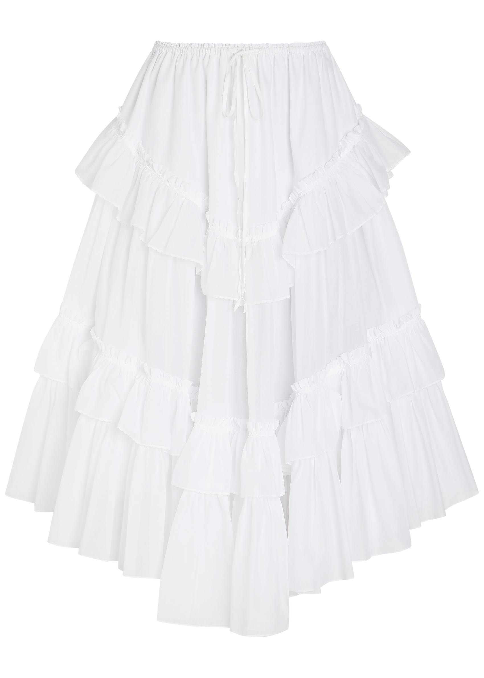 Ruffled cotton midi skirt | Harvey Nichols