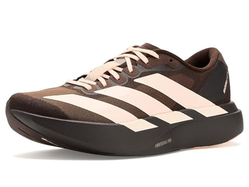 adidas, Womens, Adizero EVO SL Running Shoes, Aurora Coffee Met./Blush Pink/Iron Met, 8, C - Medium | Amazon (US)