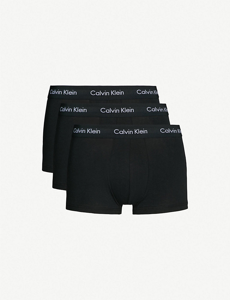 CALVIN KLEIN Pack of three classic-fit stretch-cotton trunks | Selfridges