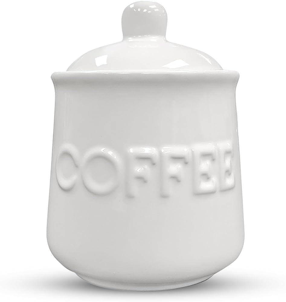 Kovot Ceramic Coffee Canister - Embossed Coffee Jar with Air-Sealed Lid - Best Coffee Preserver -... | Amazon (US)
