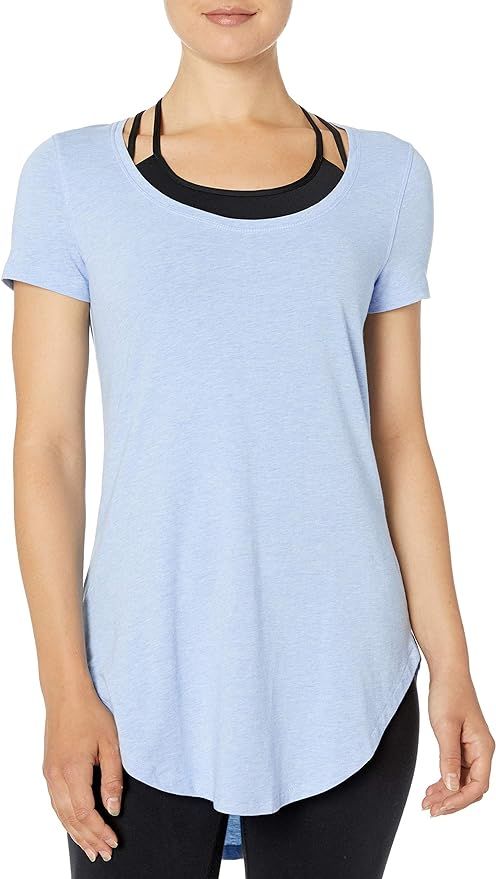 Core 10 Women's Soft Pima Cotton Standard-Fit Extra-Long Tunic Yoga T-Shirt | Amazon (US)