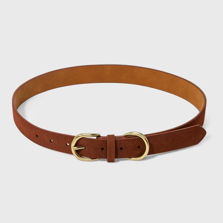 Women's Double Harness Metal Loop Belt - Universal Thread™ Cognac | Target
