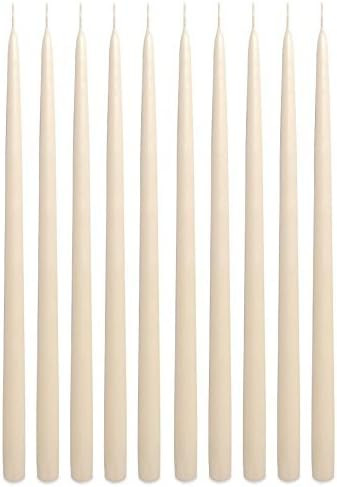Ivory Taper Candles 15 Inch Extra Tall Unscented Premium Quality Dripless Smokeless Hand-Dipped M... | Amazon (US)
