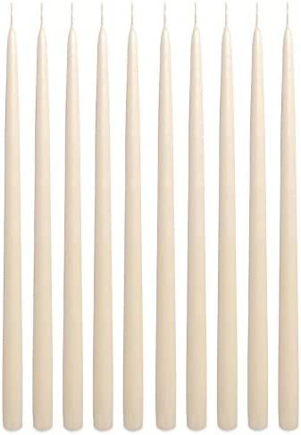 Ivory Taper Candles 15 Inch Extra Tall Unscented Premium Quality Dripless Smokeless Hand-Dipped M... | Amazon (US)