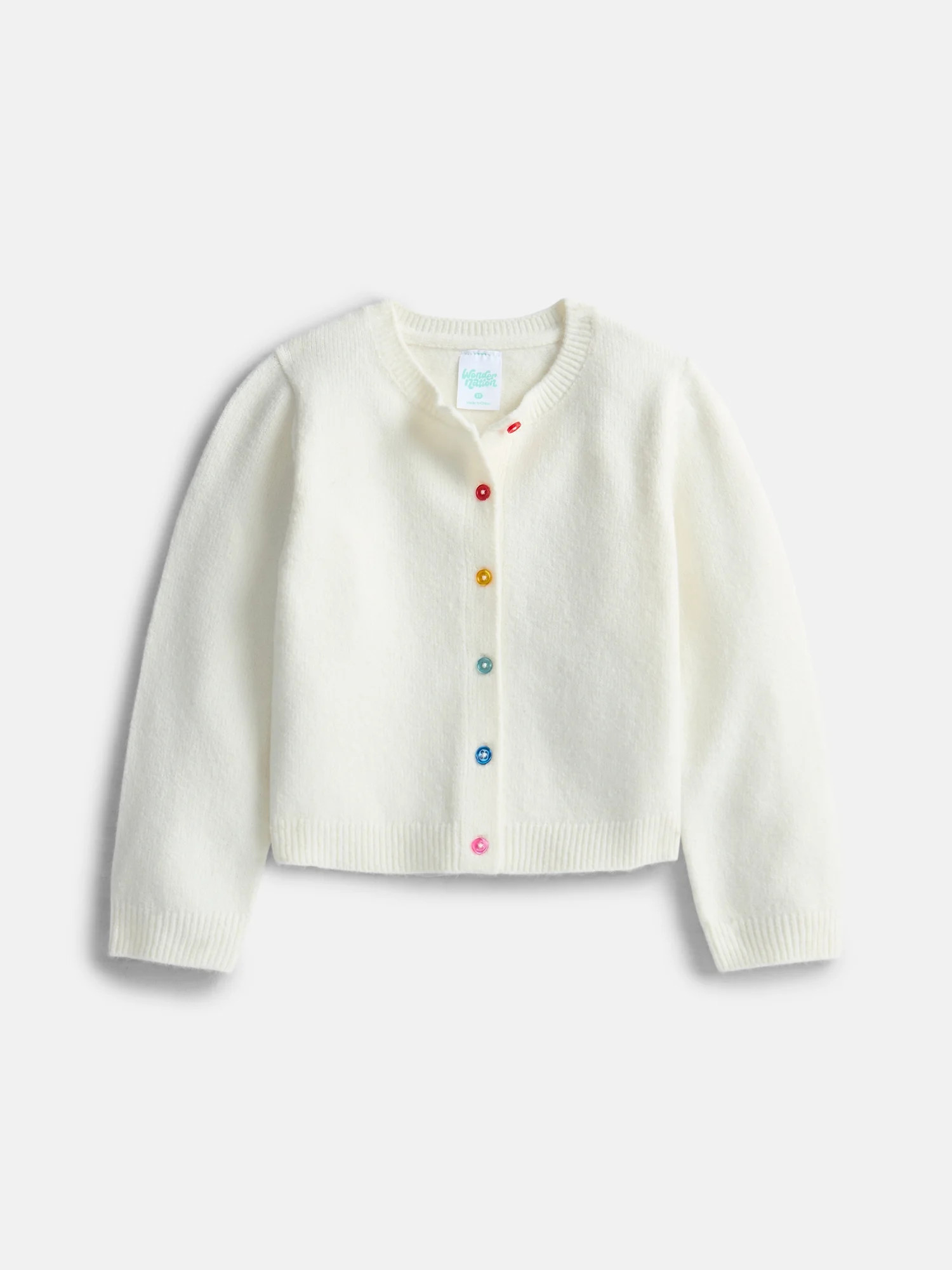 Wonder Nation Toddler Girls' Cardigan Sweater with Long Sleeves, Sizes 12M-5T | Walmart (US)