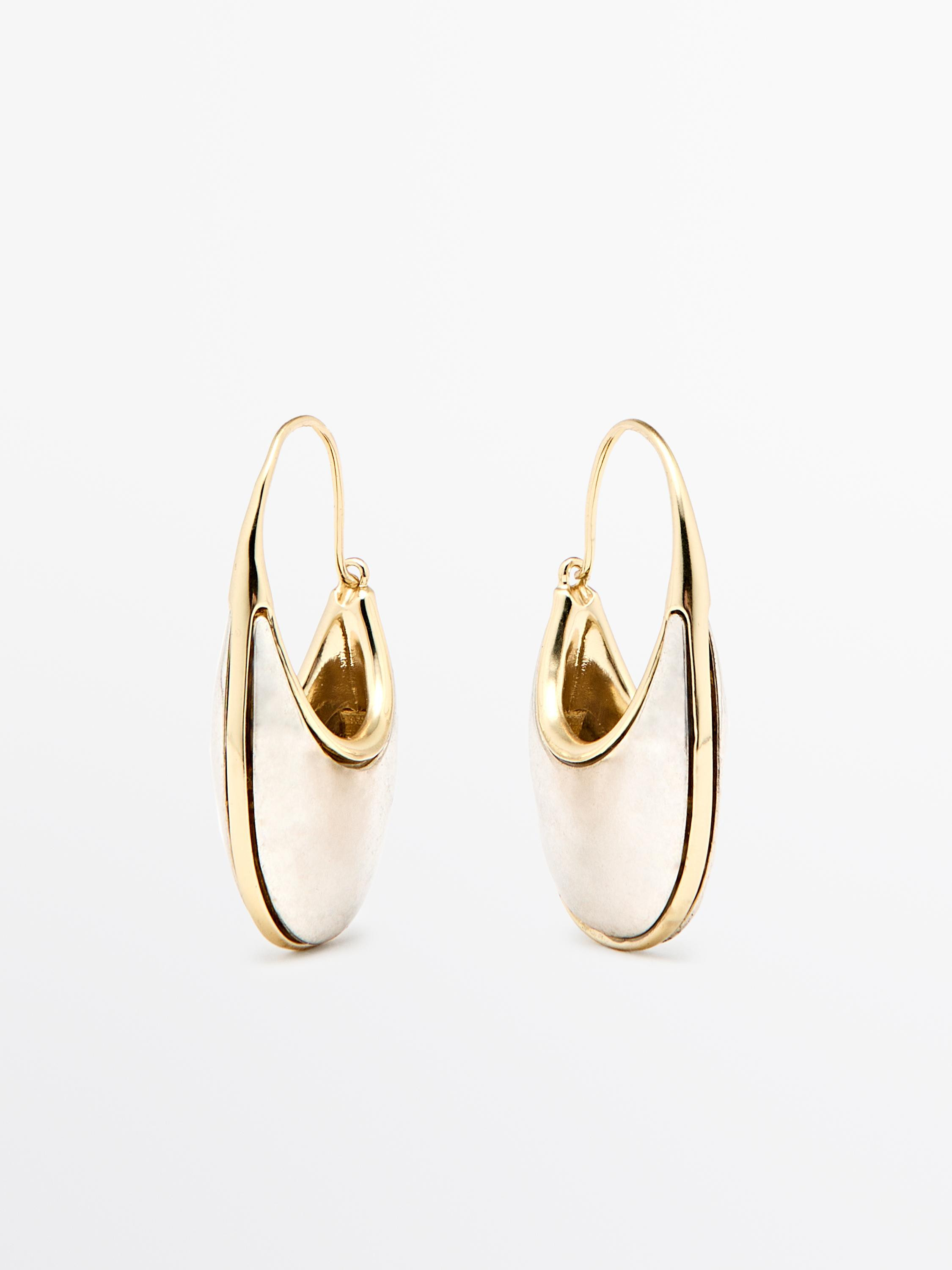 Contrast ring earrings | Massimo Dutti US