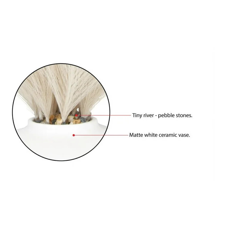 Better Homes & Gardens 14" Artificial Pampas in White Rounded Ceramic Vase | Walmart (US)