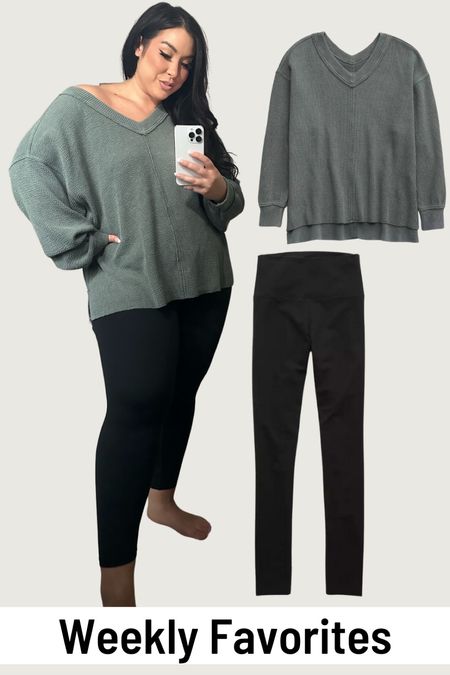 This Aerie sweater is EVERYTHING! Beyond comfortable and so versatile for dressing up or down. Snag yours on sale now! Crew Neck | Curvy Fashion | Midsize Outfit Ideas | Athleisure | Work From Home Outfit | WFH OOTD | Leggings | Midsize Leggings

#LTKfit #LTKcurves #LTKstyletip