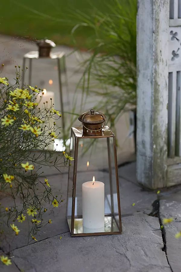 Brass Pyramid Lantern, Tall | Anthropologie (US)