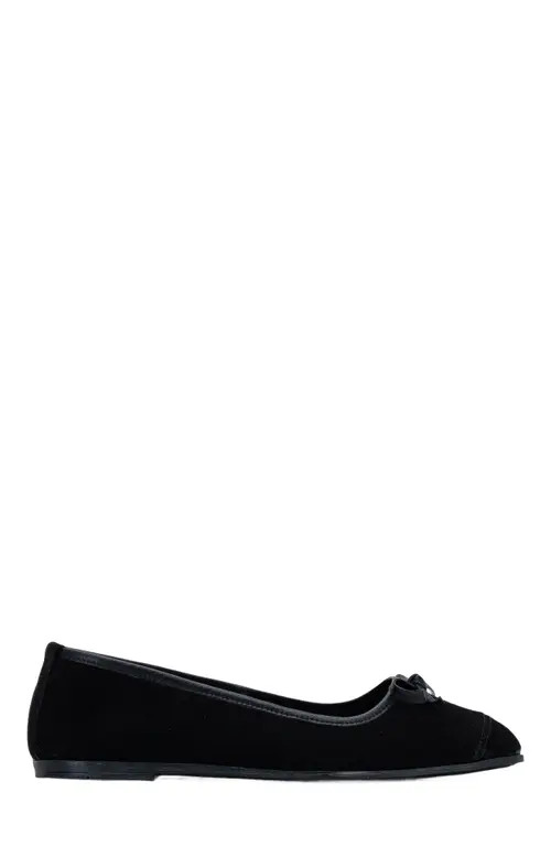 Forever & Always Shoes Brooklyn Leather Ballerina Flats in Black Suede Leather at Nordstrom, Size 9 | Nordstrom