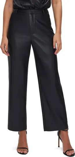Faux Leather Wide Leg Crop Trousers | Nordstrom
