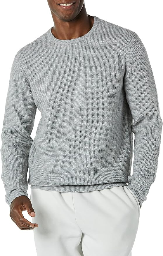 Amazon Essentials - Jersey de punto gofrado de manga larga con cuello redondo y tacto suave para ... | Amazon (US)