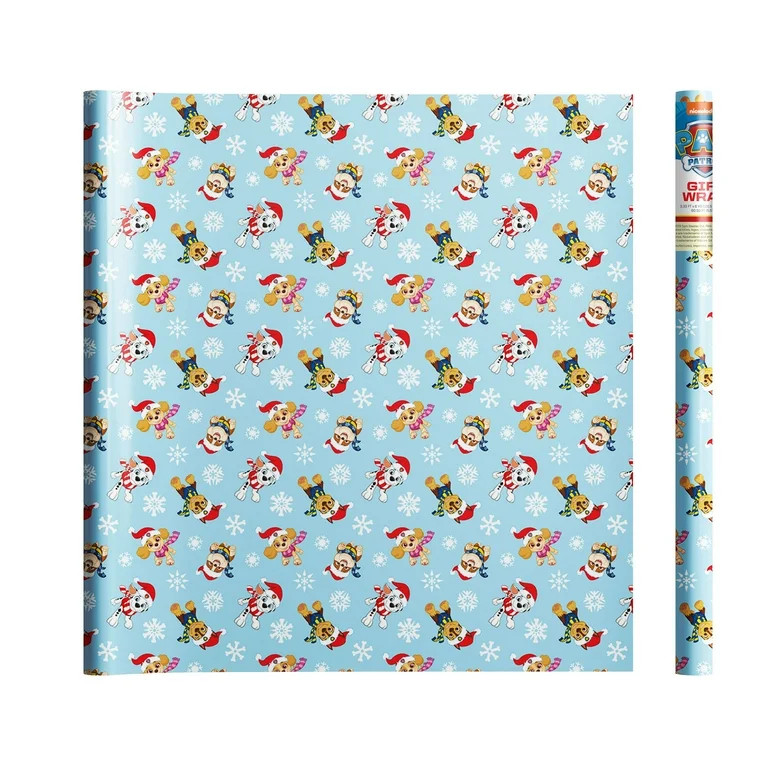 PAW Patrol Blue Wrapping Paper Roll with Themed Designs for Holidays, Birthdays and Celebrations,... | Walmart (US)