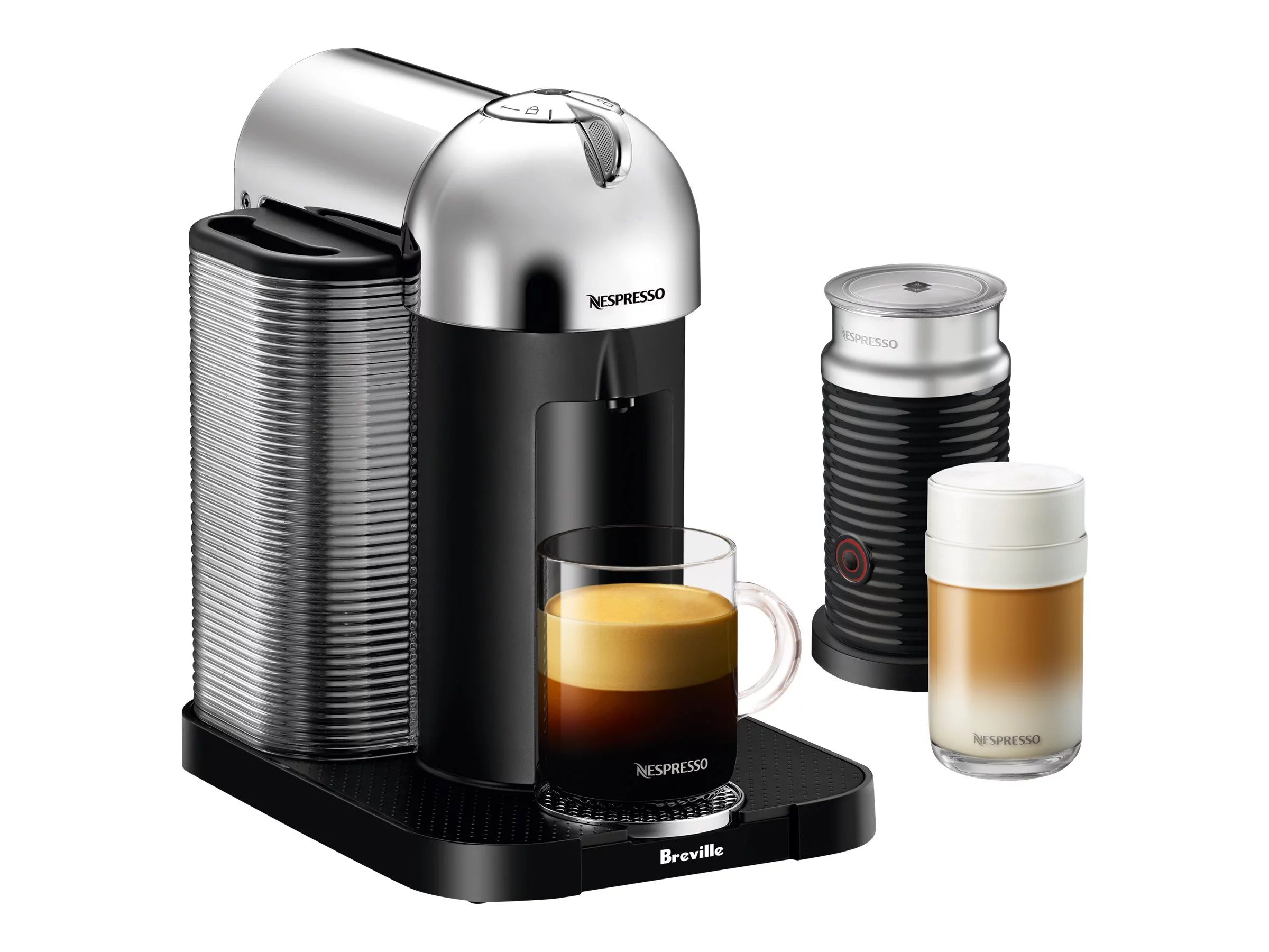 Breville Nespresso Vertuo Bundle - Coffee machine - chrome - with Aeroccino3 milk frother - Walma... | Walmart (US)