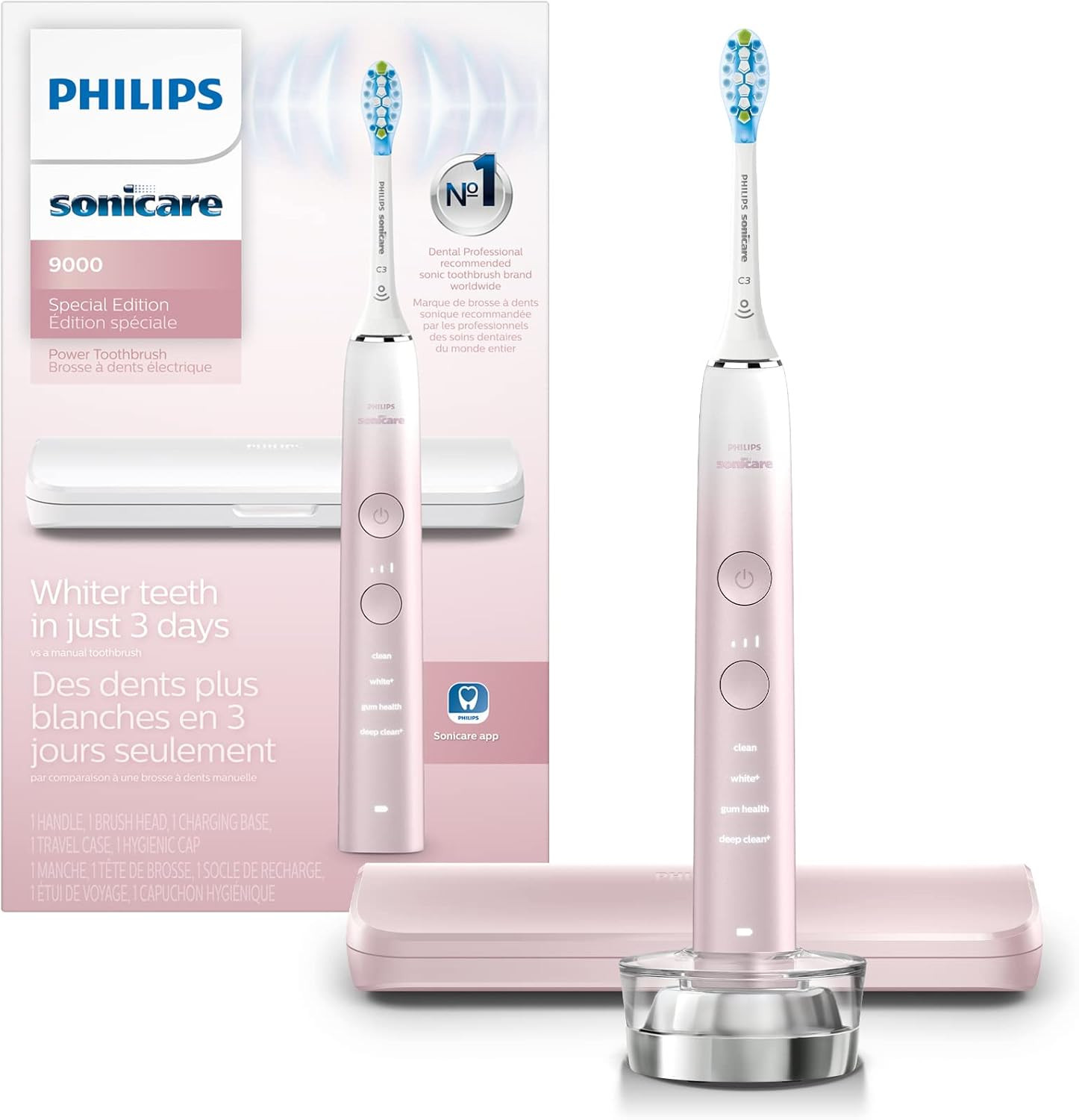 Philips Sonicare DiamondClean 9000 Electric Toothbrush, 1 Brush Head, Pink | Amazon (CA)