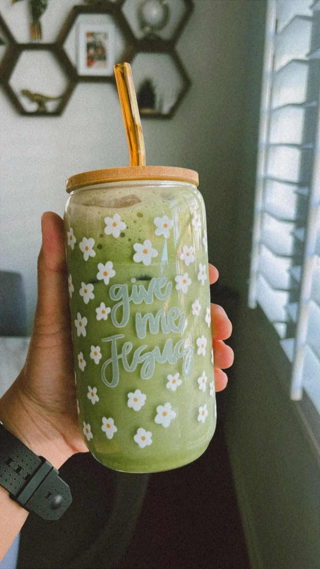 Give Me Jesus Glass Cup: Christian Iced Coffee Cup With Bamboo Lid & Straw - Etsy | Etsy (US)