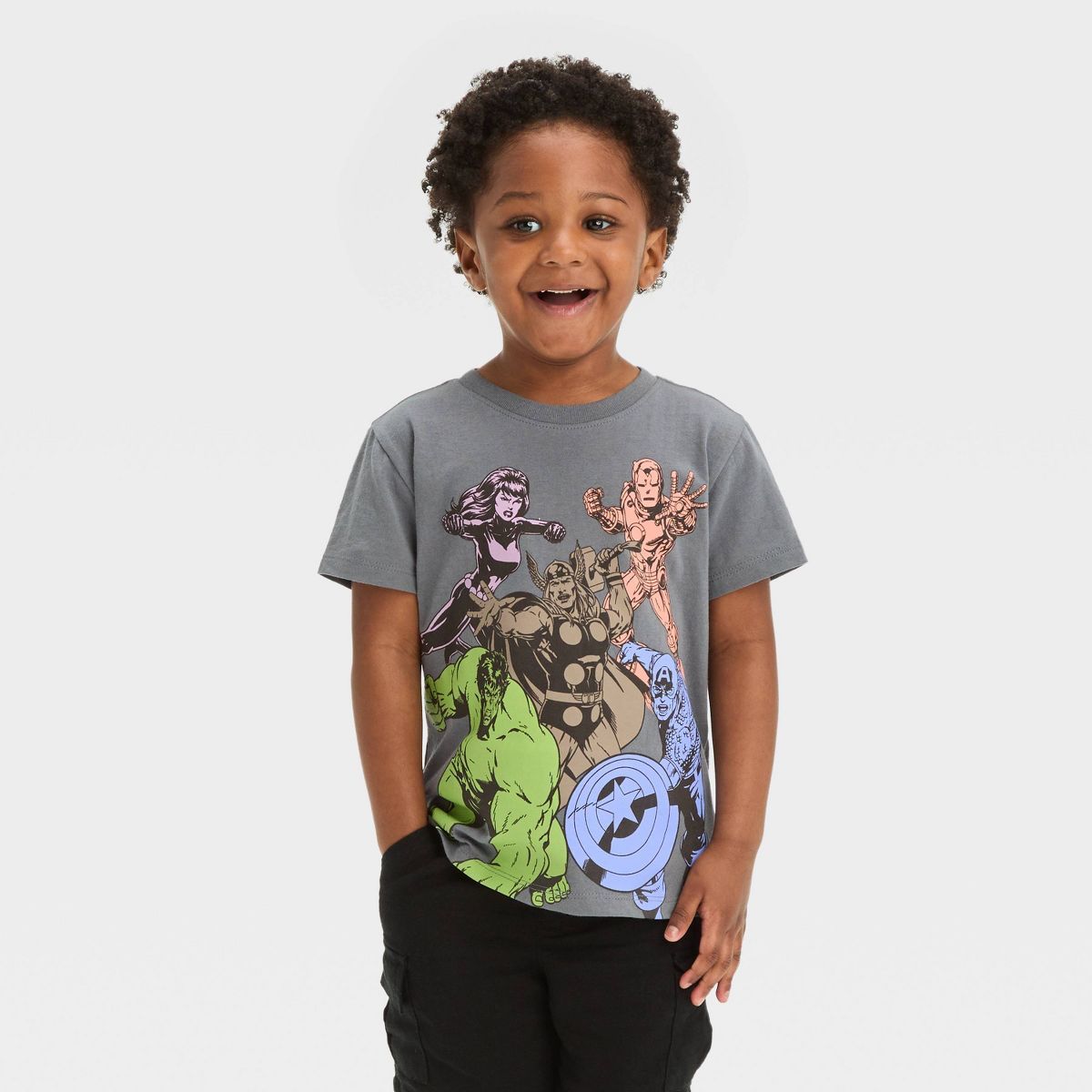 Toddler Boys' Marvel Short Sleeve T-Shirt - Gray | Target