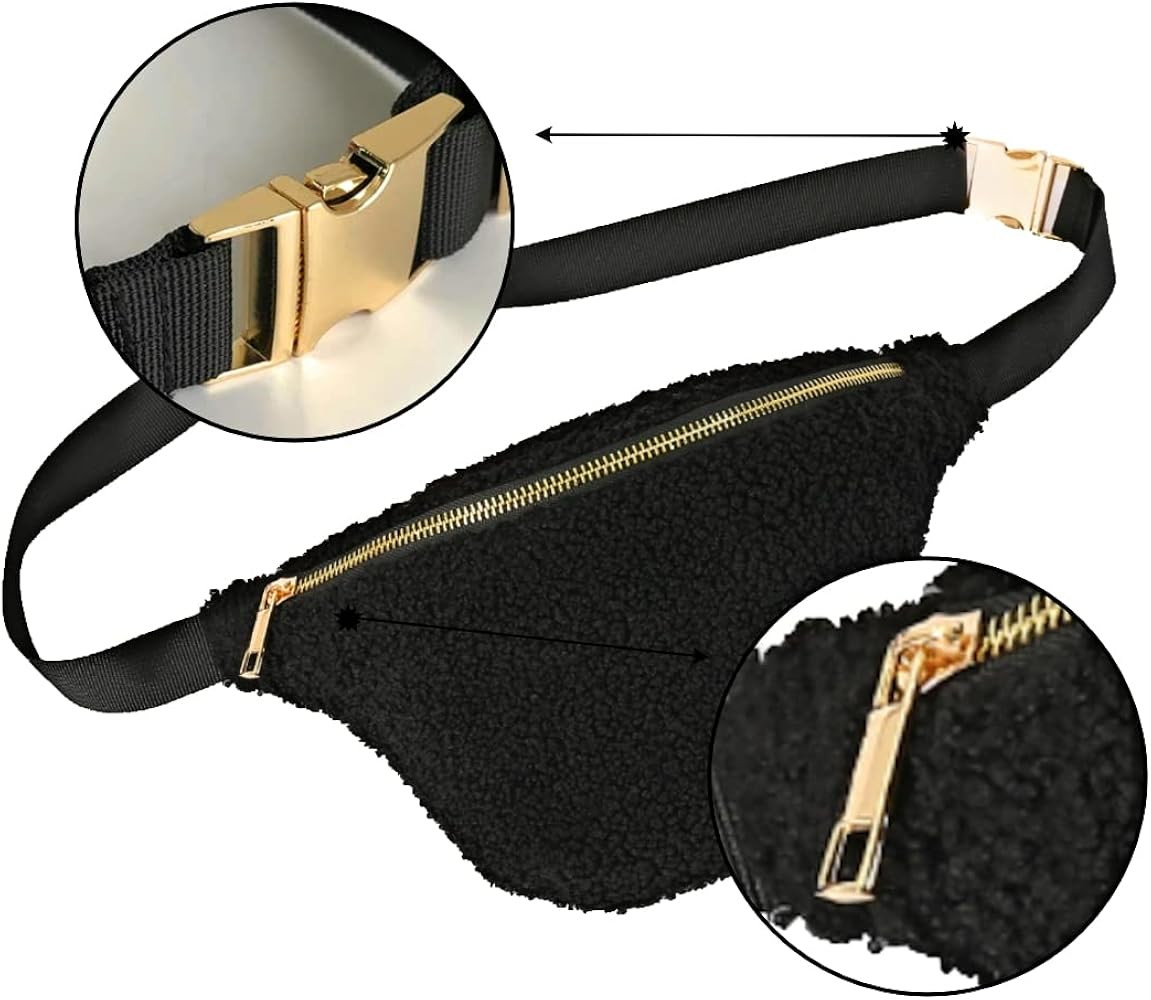 BKLYN LNDN Coffee Sherpa Fanny Pack for women men fashionable waist packs cute gifts disney sling tr | Amazon (US)