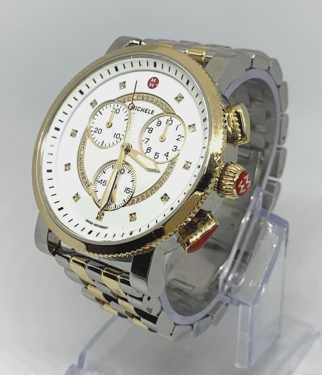 MICHELE  Sport Sail Diamond Quartz Two Tone Steel 42mm Watch MWW01K000119 | eBay US