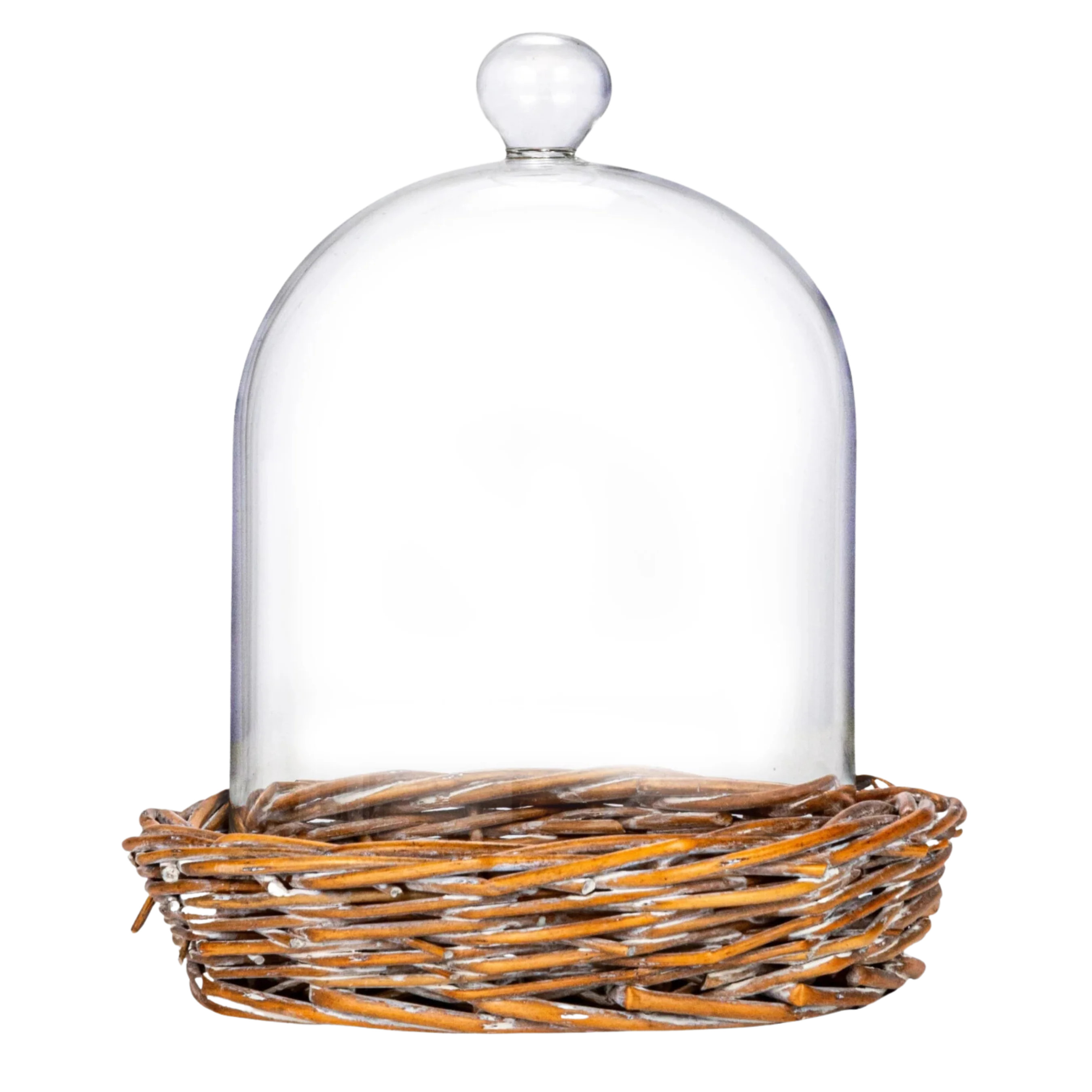 Glass Cloche with Woven Base | Heritage House